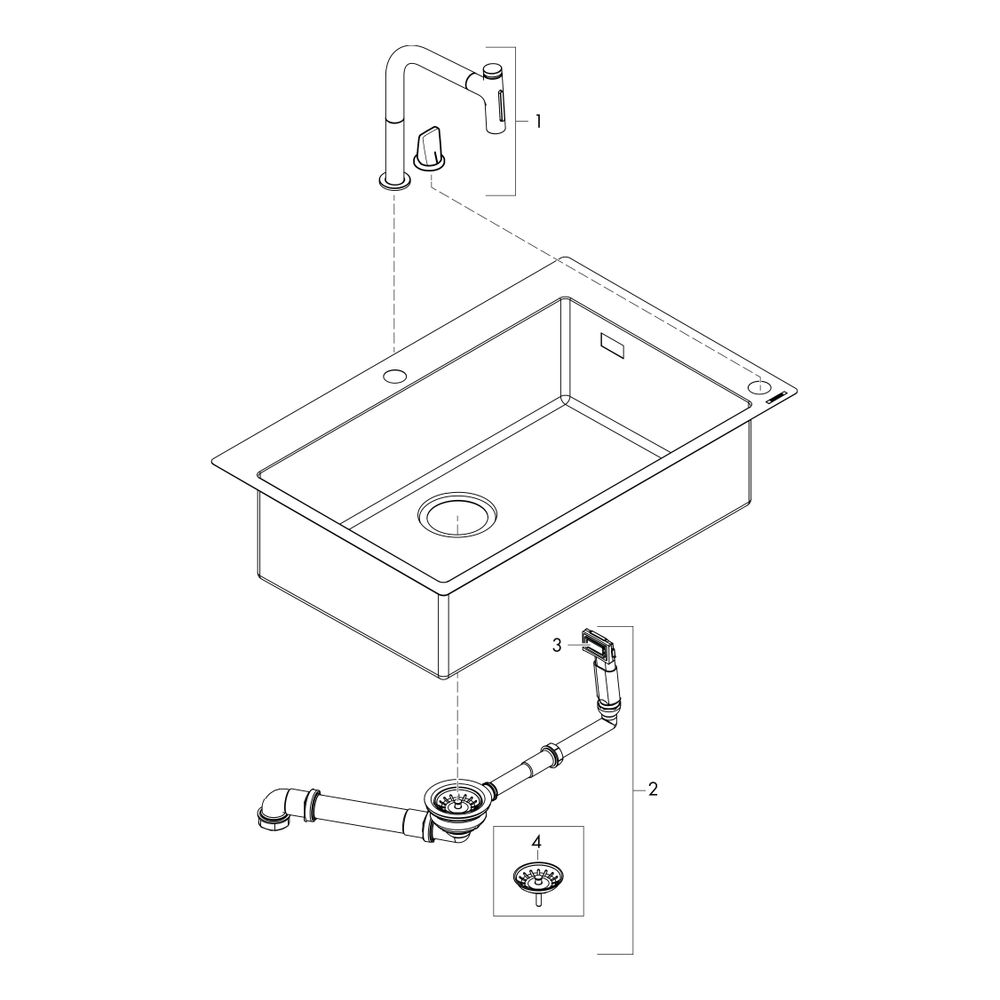 hansgrohe Select 200 Spülencombi 660 C51-F660-07 chrom... HANSGROHE-43218000 4059625100493 (Abb. 3)