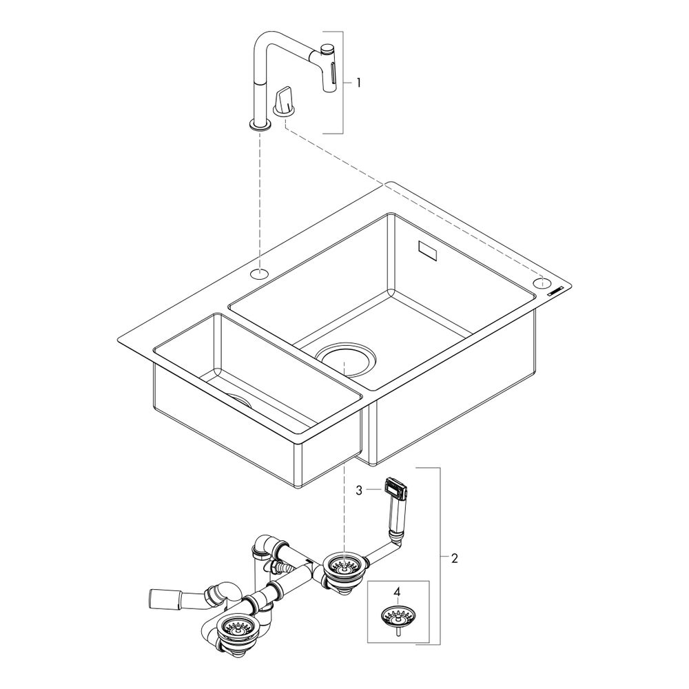 hansgrohe Select 200 Spülencombi 635 C51-F635-09 chrom... HANSGROHE-43220000 4059625100479 (Abb. 3)