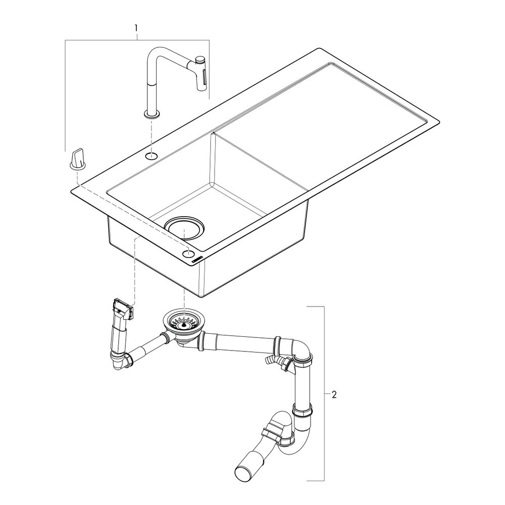 hansgrohe Spülencombi 450 mit Abtropffläche C71-F450-12 chrom... HANSGROHE-43230000 4059625177839 (Abb. 2)