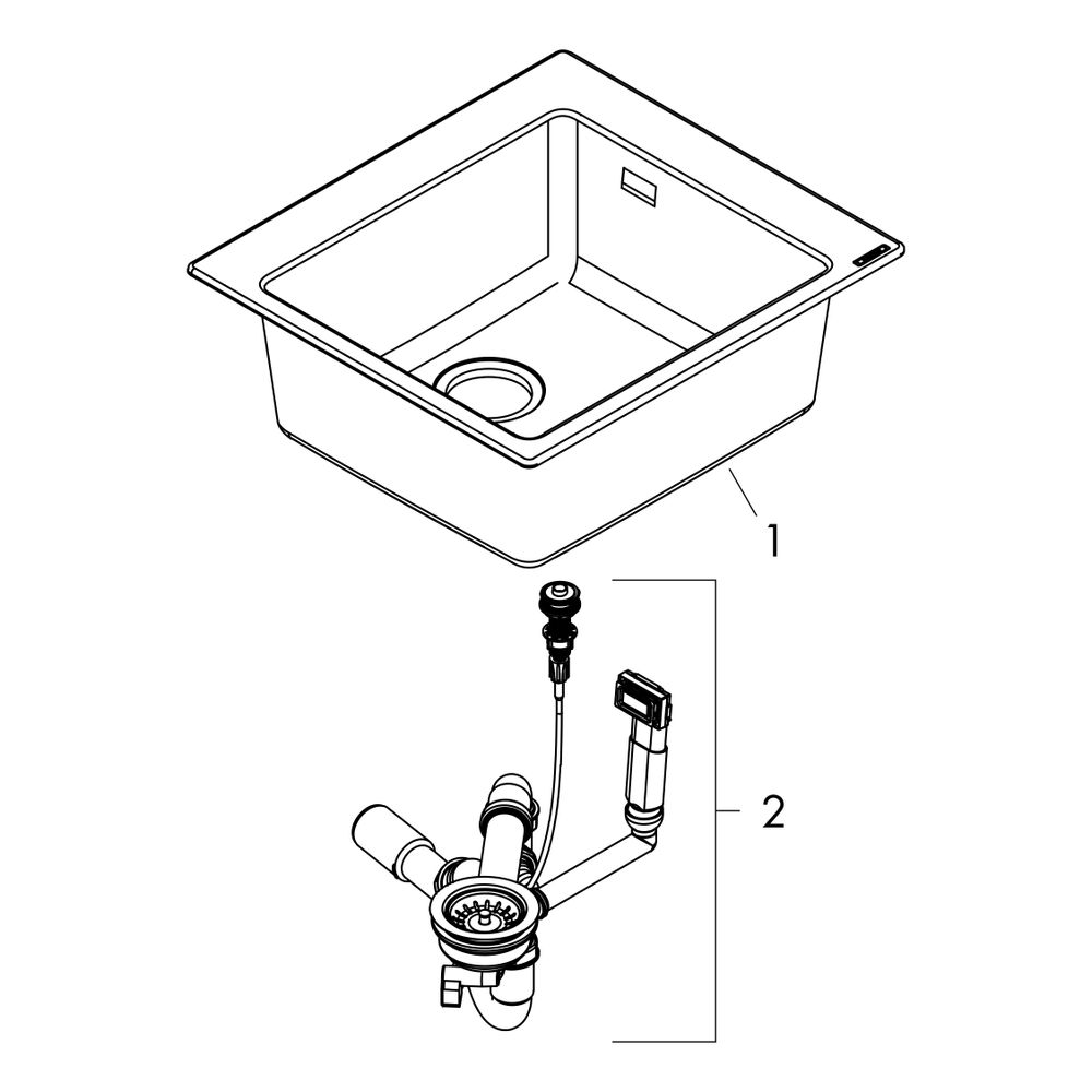 hansgrohe Einbauspüle S51 S510-F450450, Graphitschwarz... HANSGROHE-43312170 4059625104781 (Abb. 3)