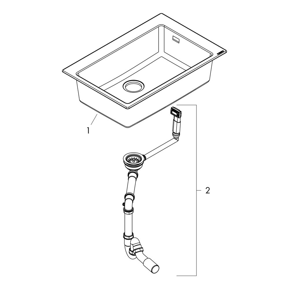 hansgrohe Einbauspüle S51 S510-F660660, Graphitschwarz... HANSGROHE-43313170 4059625104750 (Abb. 3)