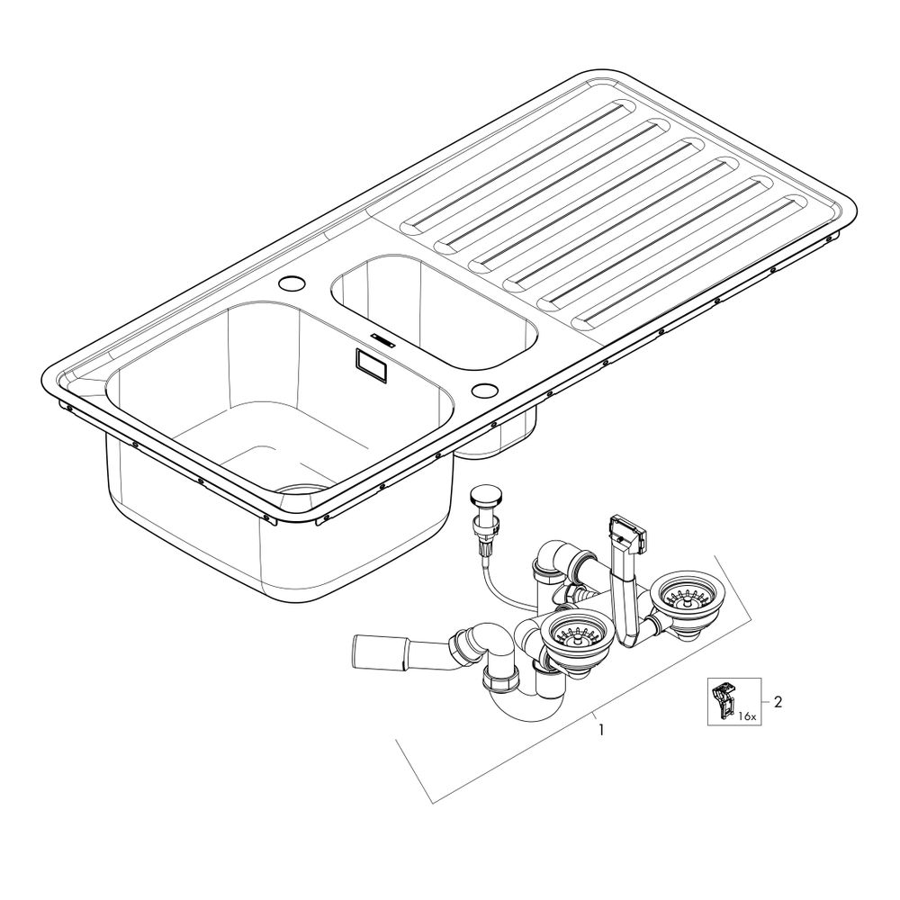 hansgrohe Einbauspüle 340x150 mit Abtropffläche S4113-F540... HANSGROHE-43339800 4059625217467 (Abb. 2)