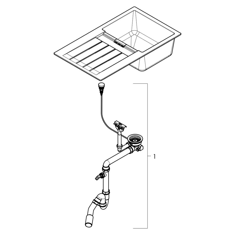Hansgrohe Einbauspüle S52 S520-F480 480, Abtropffläche, Graphitschwarz... HANSGROHE-43358170 4059625353455 (Abb. 3)
