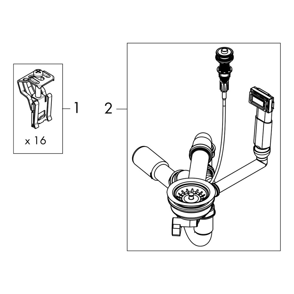 hansgrohe Einbauspüle S44 S440-A342 79342 mit Abtropffläche kurz, automatischer Gar... HANSGROHE-43364800 4059625514412 (Abb. 2)