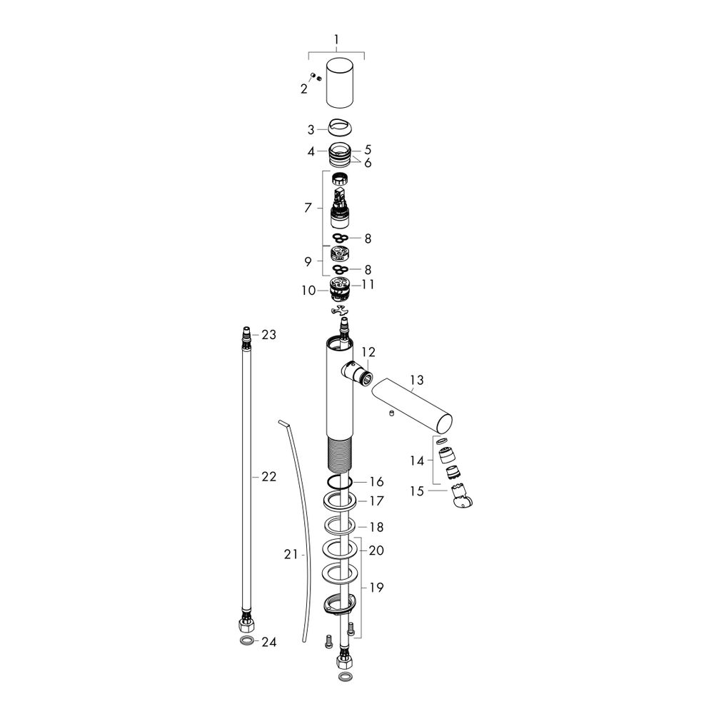 Hansgrohe AXOR Uno Einhebel-Waschtischmischer 110mm, 5l/min, Zerogriff, Zugstangen-... HANSGROHE-45001000 4011097816760 (Abb. 3)