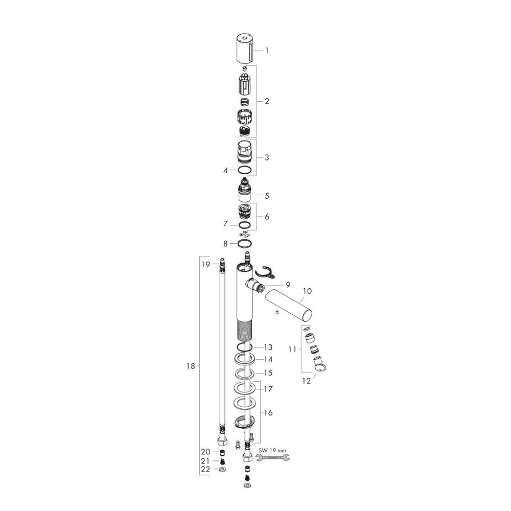 Hansgrohe AXOR Uno Waschtischmischer Select 110mm, 5l/min, Ablaufgarnitur, Chrom... HANSGROHE-45012000 4011097816708 (Abb. 4)