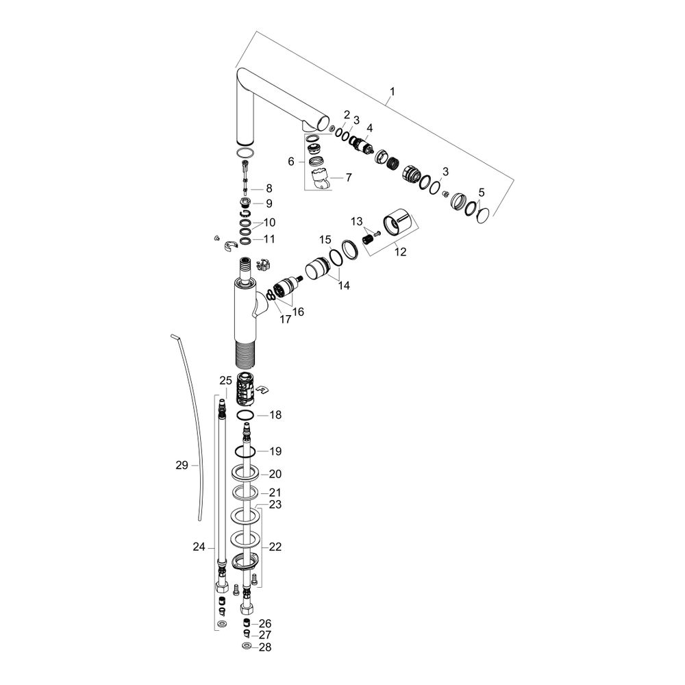 Hansgrohe AXOR Uno Waschtischmischer Select 220mm, 5l/min, Zugstangen-Ablaufgarnitu... HANSGROHE-45016000 4011097982618 (Abb. 4)
