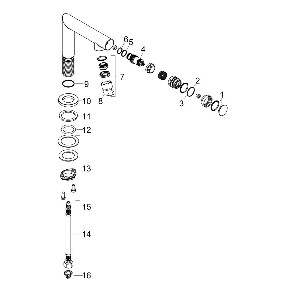 Hansgrohe AXOR Uno Standventil Select 80mm, 5l/min, G 3/8", DN 15, ohne Ablaufgarni... HANSGROHE-45130000 4011097982748 (Abb. 3)