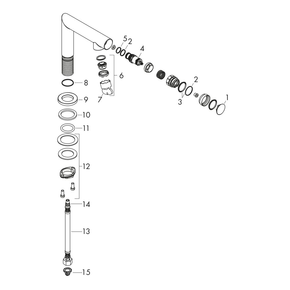 Hansgrohe AXOR Uno Standventil Select 80mm, 5l/min, G 3/8", DN 15, ohne Ablaufgarni... HANSGROHE-45130820 4011097982755 (Abb. 3)