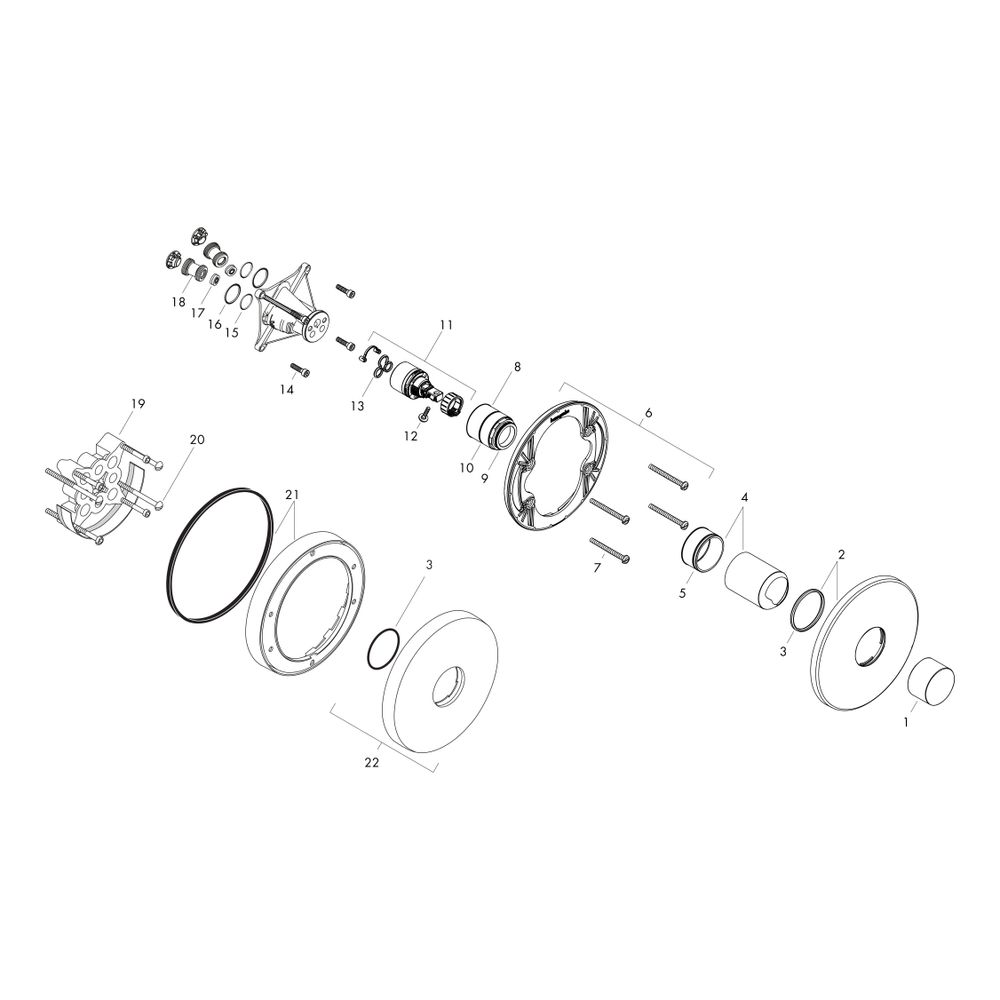 Hansgrohe AXOR Uno Einhebel-Brausemischer Unterputz, 29l/min, Zerogriff, Chrom... HANSGROHE-45605000 4011097849379 (Abb. 3)