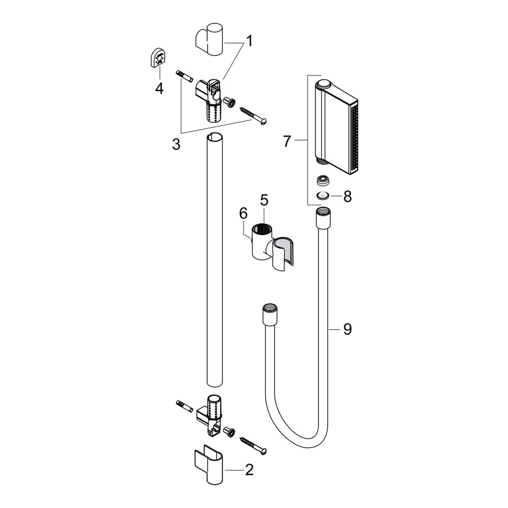 Hansgrohe AXOR One Brauseset 90cm, Handbrause, 11,5l/min, 2jet, Brushed Nickel... HANSGROHE-45722820 4059625089125 (Abb. 2)