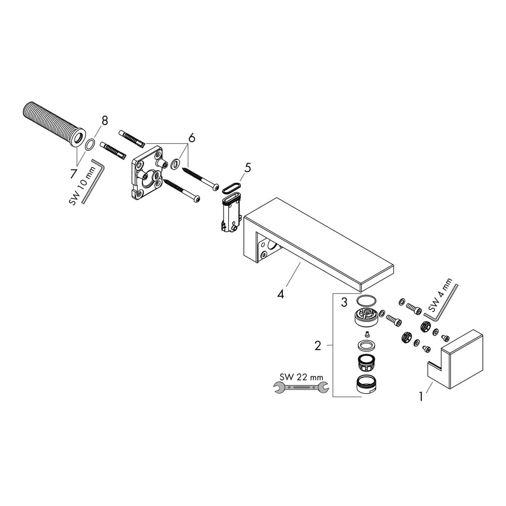 Hansgrohe AXOR Edge Wanneneinlauf, 23l/min, Diamantschliff, Chrom... HANSGROHE-46411000 4059625190074 (Abb. 2)