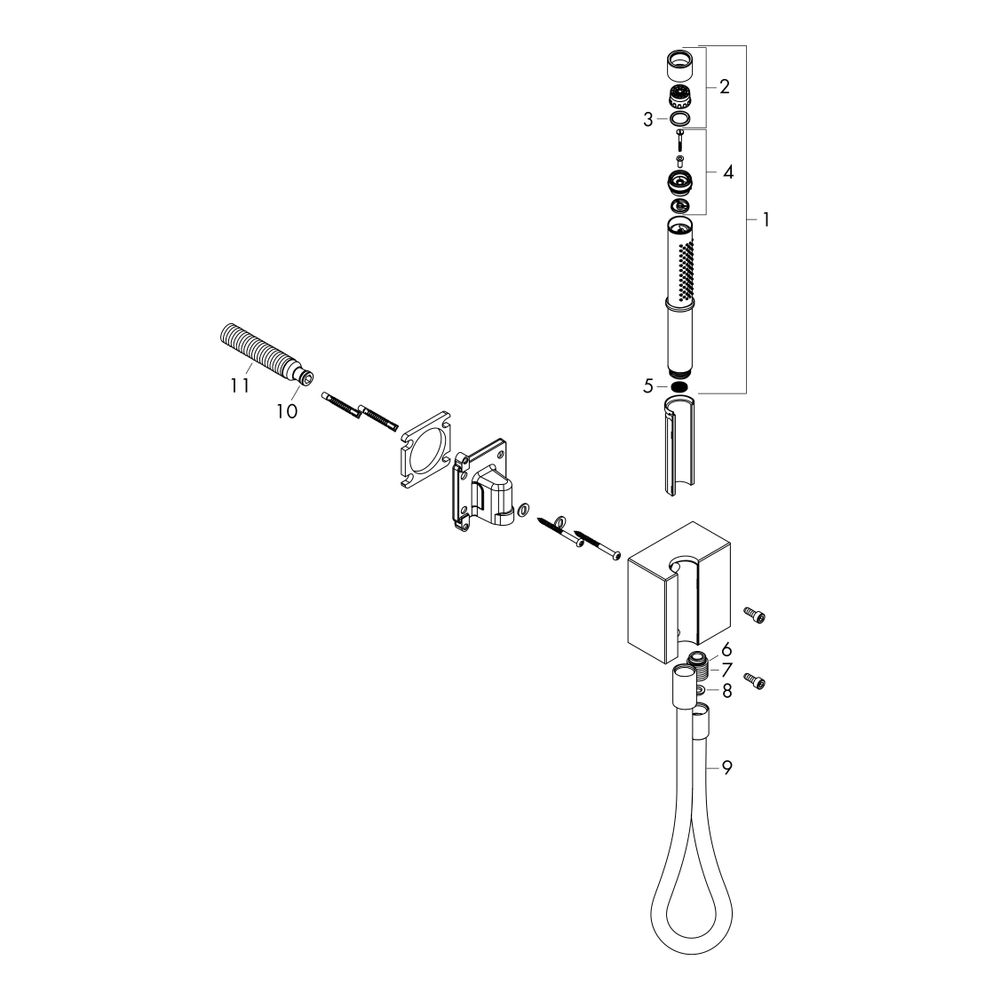 Hansgrohe AXOR Edge Portereinheit, 16,2l/min, Stabhandbrause 2jet, Brauseschlauch, ... HANSGROHE-46520000 4059625149171 (Abb. 3)