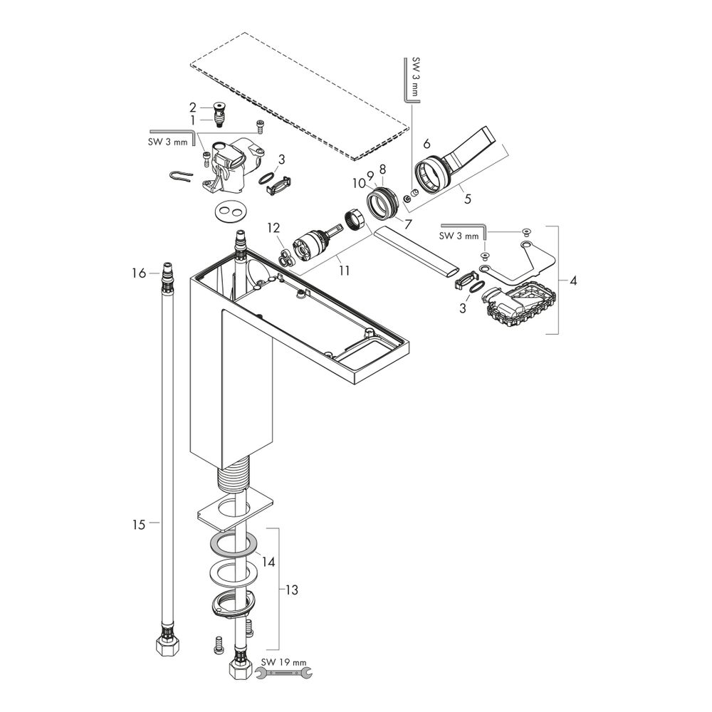 Hansgrohe AXOR MyEdition Einhebel-Waschtischmischer 230mm, 5l/min, für AWT, Push-O... HANSGROHE-47022000 4059625186121 (Abb. 24)