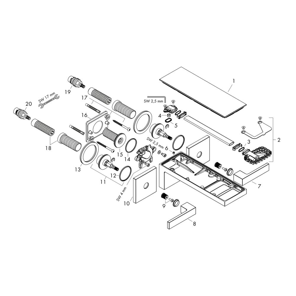 Hansgrohe AXOR MyEdition 3-Loch Waschtischarmatur Unterputz, 5l/min, für Wandmontag... HANSGROHE-47080000 4059625450536 (Abb. 3)