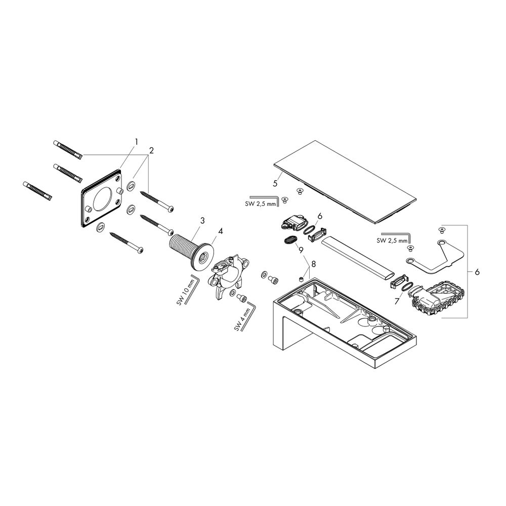 Hansgrohe AXOR MyEdition Wanneneinlauf, 24l/min, Chrom/Spiegelglas... HANSGROHE-47410000 4059625161296 (Abb. 2)