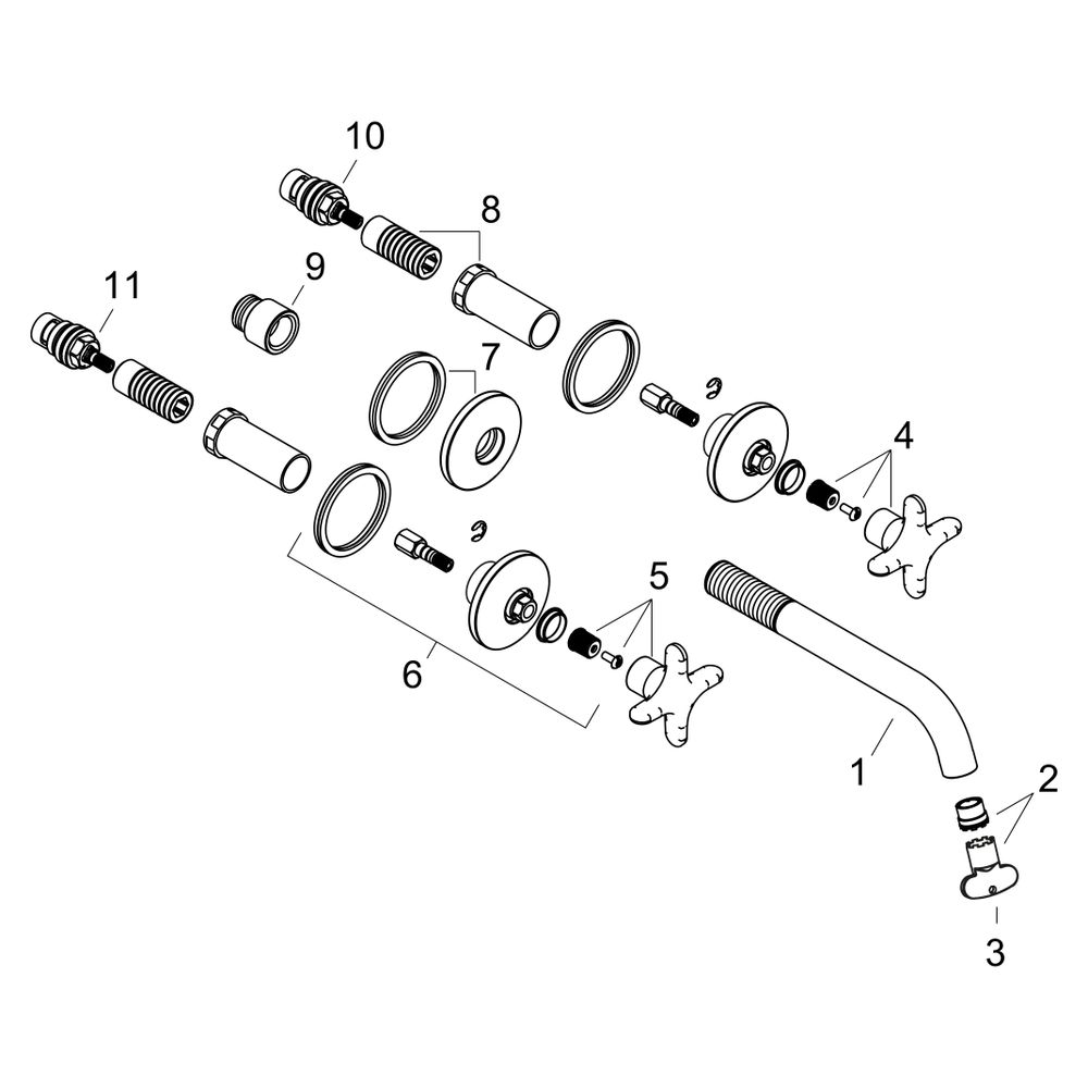 Hansgrohe AXOR One 3-Loch Waschtischarmatur Unterputz, 5l/min, für Wandmontage, Aus... HANSGROHE-48140820 4059625746363 (Abb. 4)