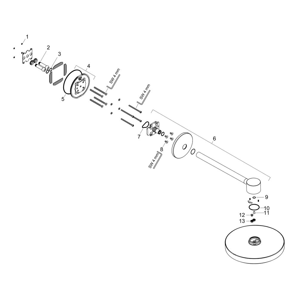 Hansgrohe AXOR One Kopfbrause 280mm, 18,1l/min, 2jet, Brausearm, Mattschwarz... HANSGROHE-48492670 4059625330647 (Abb. 2)
