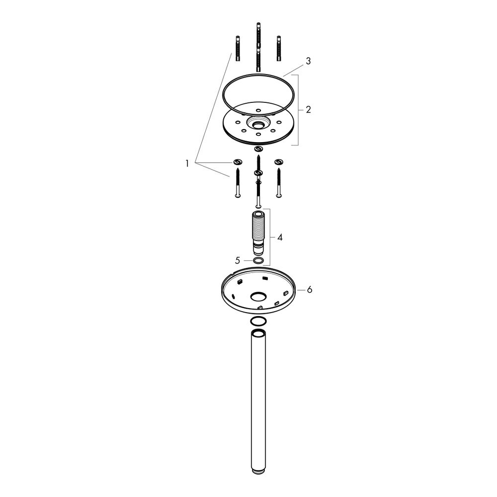 Hansgrohe AXOR One Deckenanschluss 300mm für Kopfbrause 280mm 1jet, G 1/2", Chrom... HANSGROHE-48495000 4059625330579 (Abb. 2)