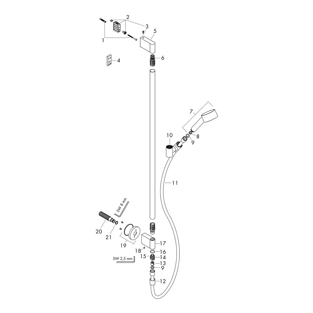 Hansgrohe AXOR One Brauseset 75mm, 9,1l/min, 1jet EcoSmart, Wandanschluss, Mattschw... HANSGROHE-48791670 4059625330326 (Abb. 2)