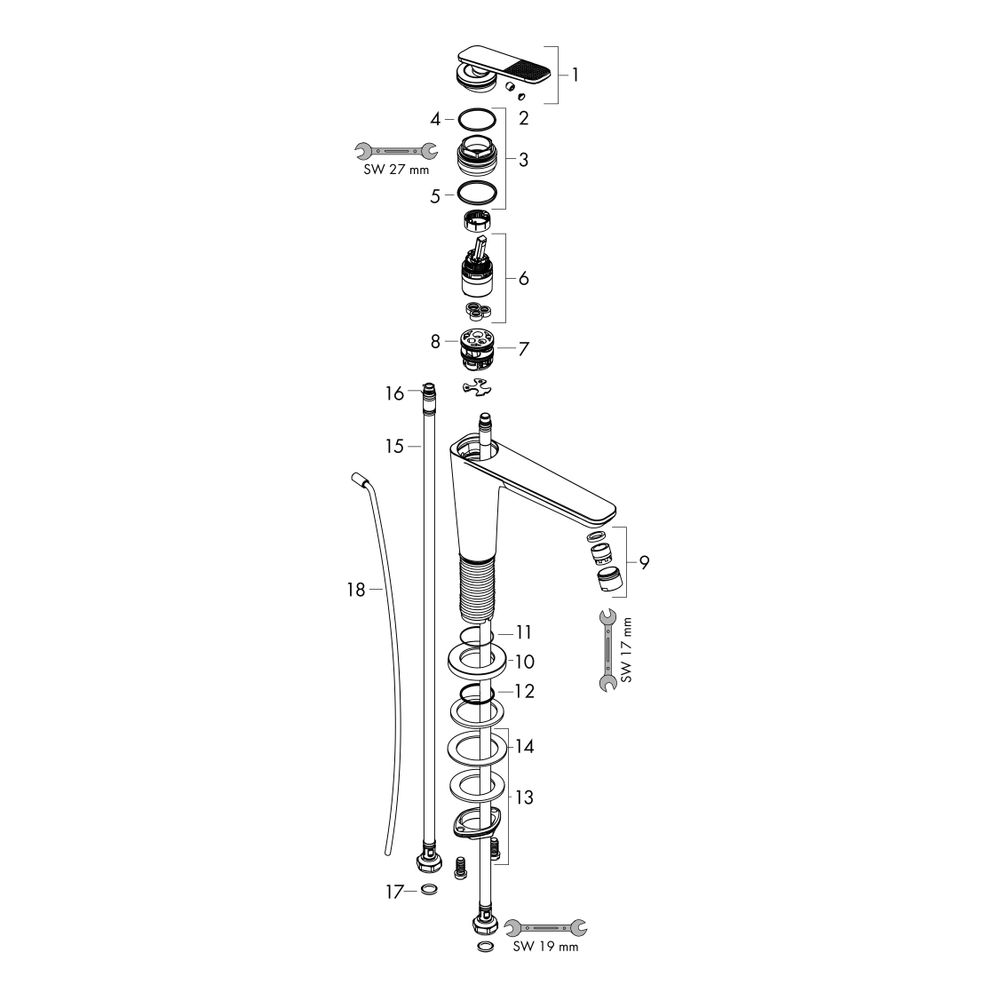 Hansgrohe AXOR Citterio C Einhebel-Waschtischmischer 125 Standm, CoolStart, Ablaufg... HANSGROHE-49041140 4059625558775 (Abb. 2)