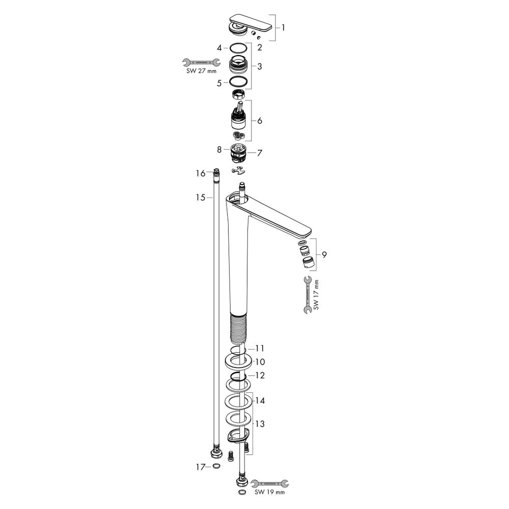 Hansgrohe AXOR Citterio C Einhebel-Waschtischmischer 250mm, Standmon, CoolStart, Ab... HANSGROHE-49050250 4059625571309 (Abb. 4)