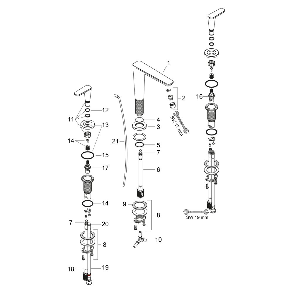 Hansgrohe AXOR Citterio C 3-Loch Waschtischarmatur 125, DN 15, Zugstangen-Ablaufgar... HANSGROHE-49060950 4059625571415 (Abb. 4)