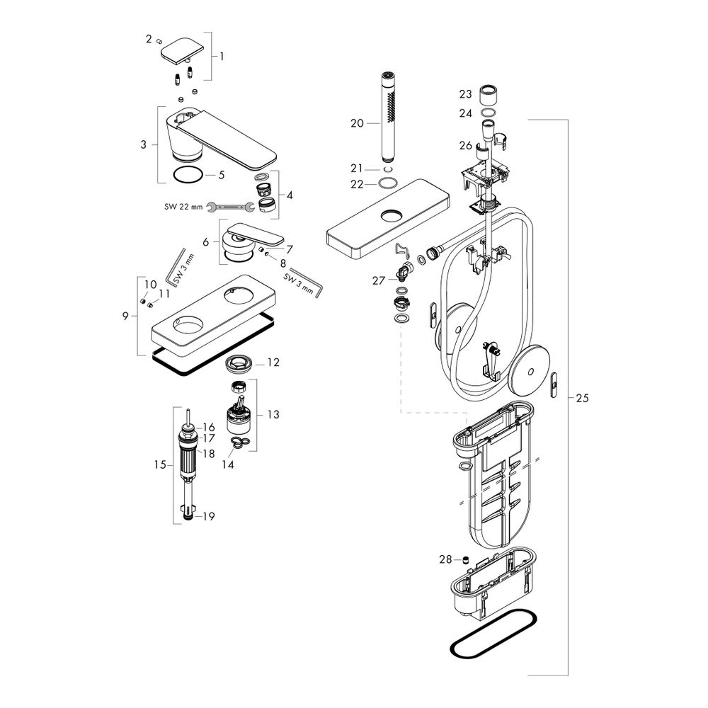 Hansgrohe AXOR Citterio C 3-Loch Einhebel-Wannenmischer, Wannenrandmontage, sBox, C... HANSGROHE-49431990 4059625559420 (Abb. 2)
