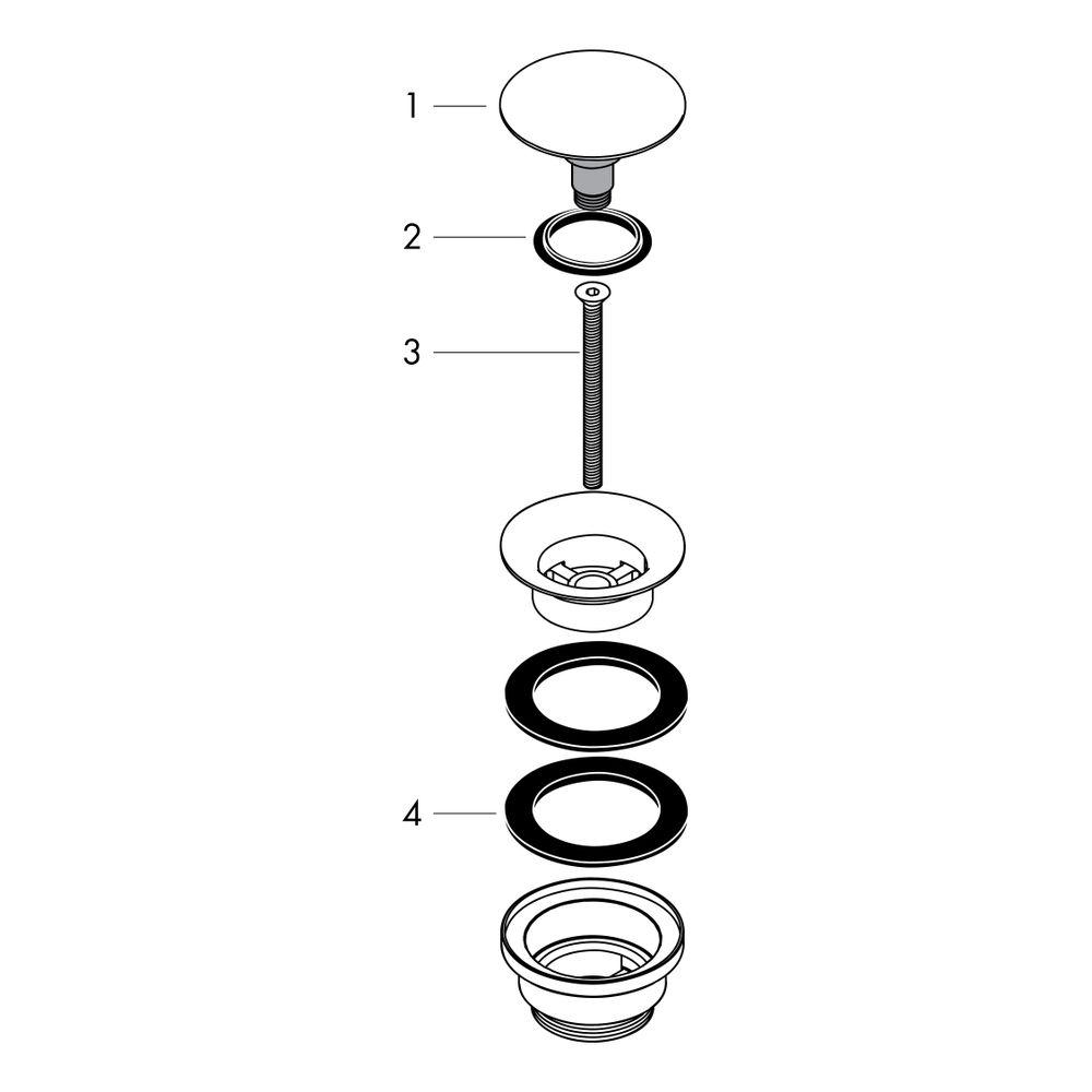 hansgrohe Garnitur Push-Open DN 32, Mattschwarz, für Waschtisch- und Bidetmischer... HANSGROHE-50100670 4059625266113 (Abb. 2)