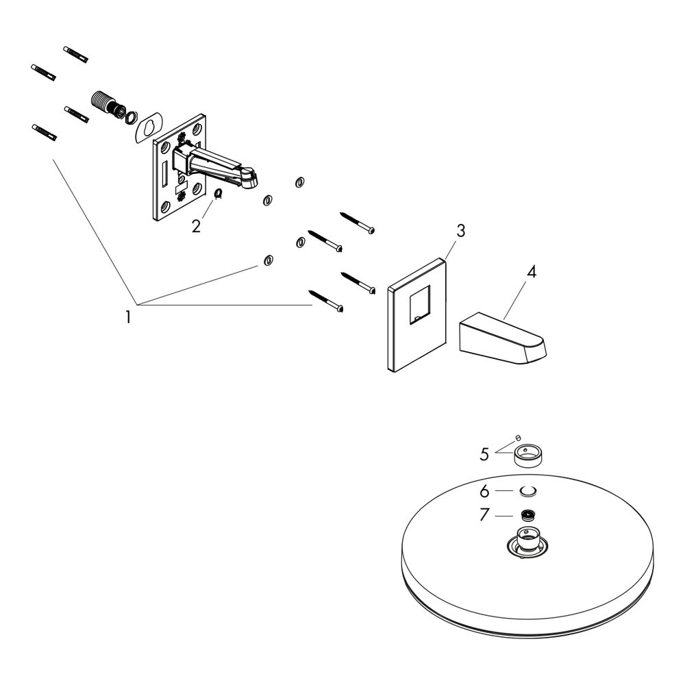 Hansgrohe AXOR Ablaufgarnitur, Zugstange für Waschtisch-, Bidetmischer, DN 32, Brus... HANSGROHE-51302340 4059625171776 (Abb. 2)