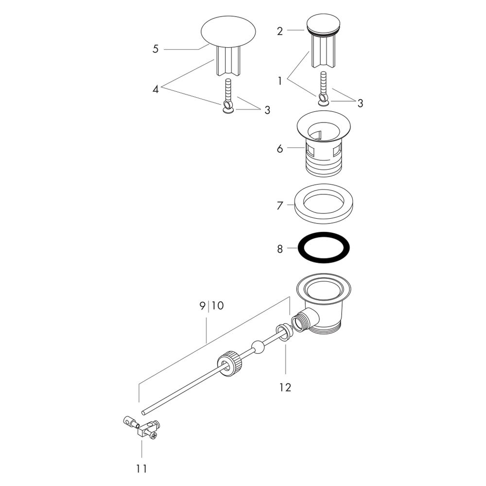 Hansgrohe AXOR Ablaufgarnitur, Zugstange für Waschtisch-, Bidetmischer, DN 32, Matt... HANSGROHE-51302670 4059625602706 (Abb. 3)