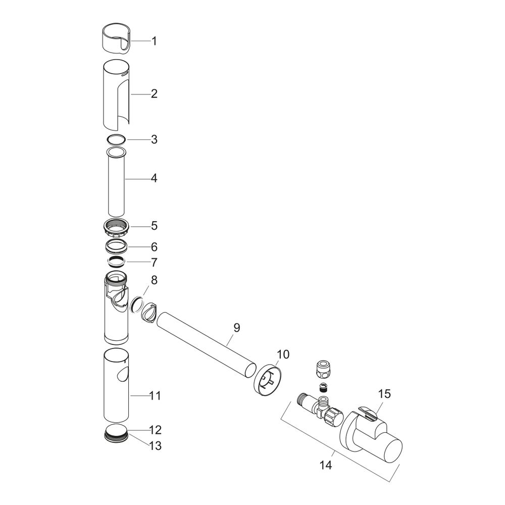 Hansgrohe AXOR Designsiphon Set Flowstar, G 1 1/4", 65-165mm, GV Stauwasserhöhe 75m... HANSGROHE-51304000 4059625077801 (Abb. 4)