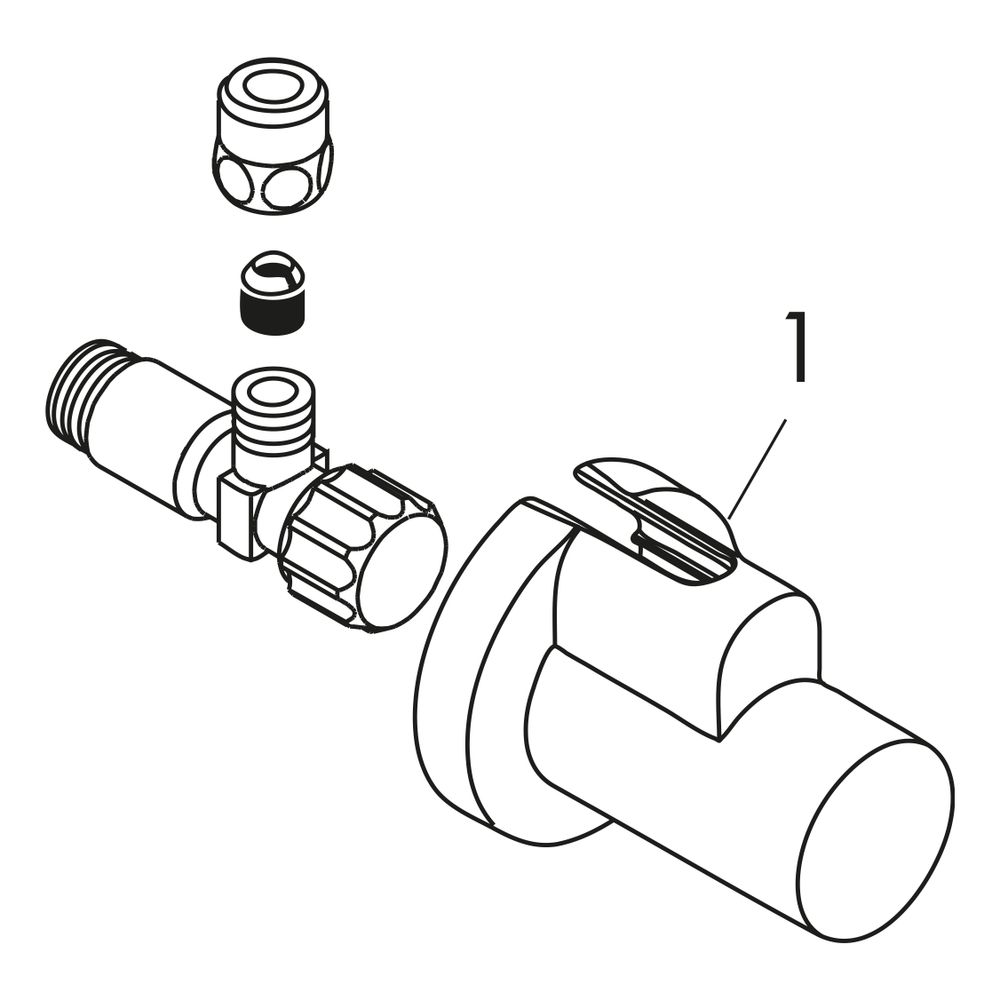 Hansgrohe AXOR Eckventil, Schuber, Eingang G 1/2" x G 3/8" Abgang, Chrom... HANSGROHE-51307000 4059625079263 (Abb. 3)