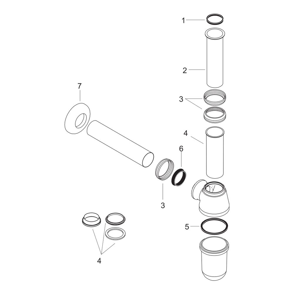 hansgrohe Tassensiphon installationsfreundlich, Chrom... HANSGROHE-52010000 4011097123349 (Abb. 2)