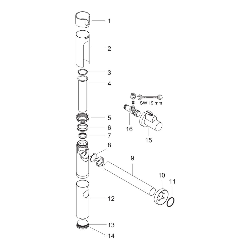 hansgrohe Flowstar Set Designsiphon mit zwei Eckventilen und Schubern, Chrom... HANSGROHE-52120000 4011097369563 (Abb. 2)