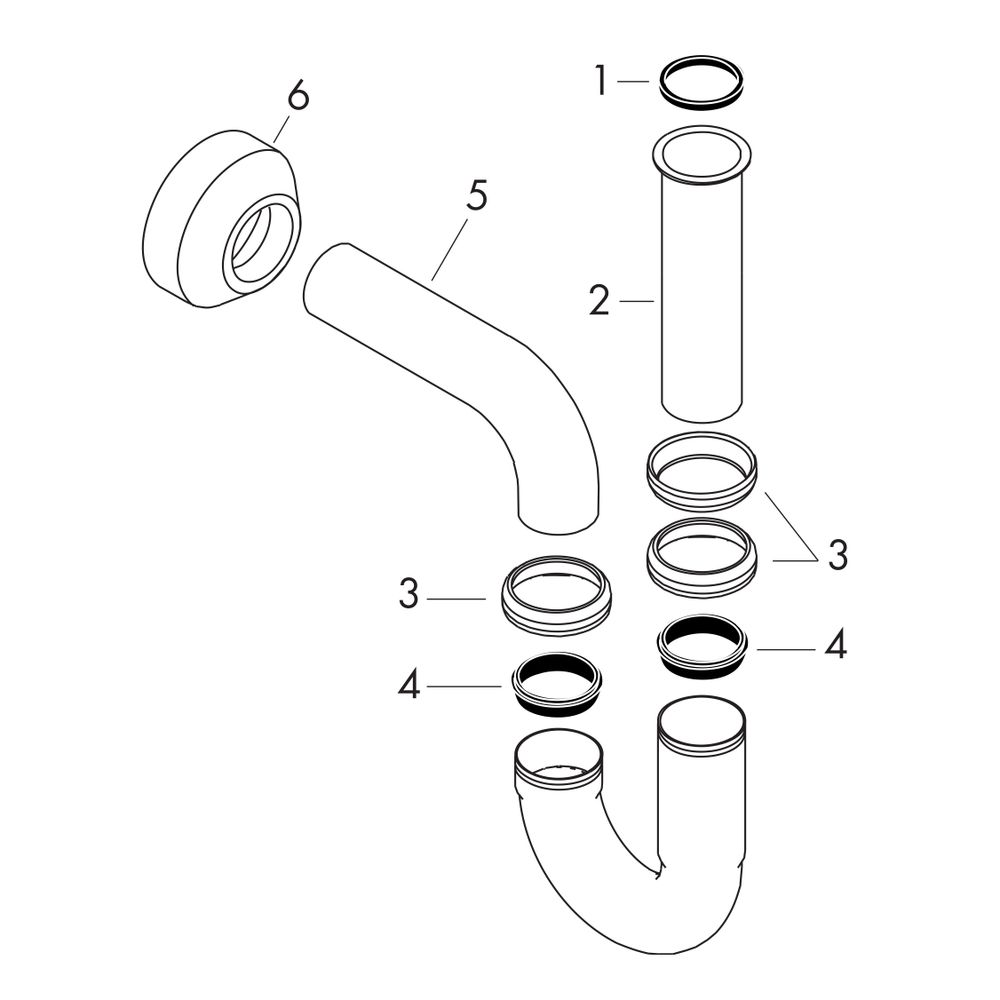 hansgrohe Standard Röhrensiphon DN 32, Chrom... HANSGROHE-53002000 4011097123912 (Abb. 2)