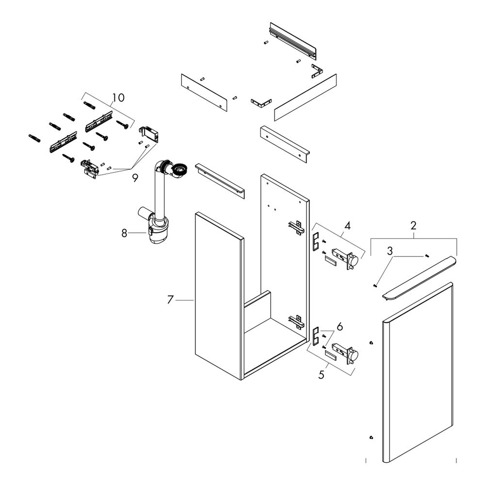 hansgrohe Xelu Q Waschtischunterschrank Eiche Natur 340x245mm, Griff Mattweiß für H... HANSGROHE-54017700 4059625455326 (Abb. 2)