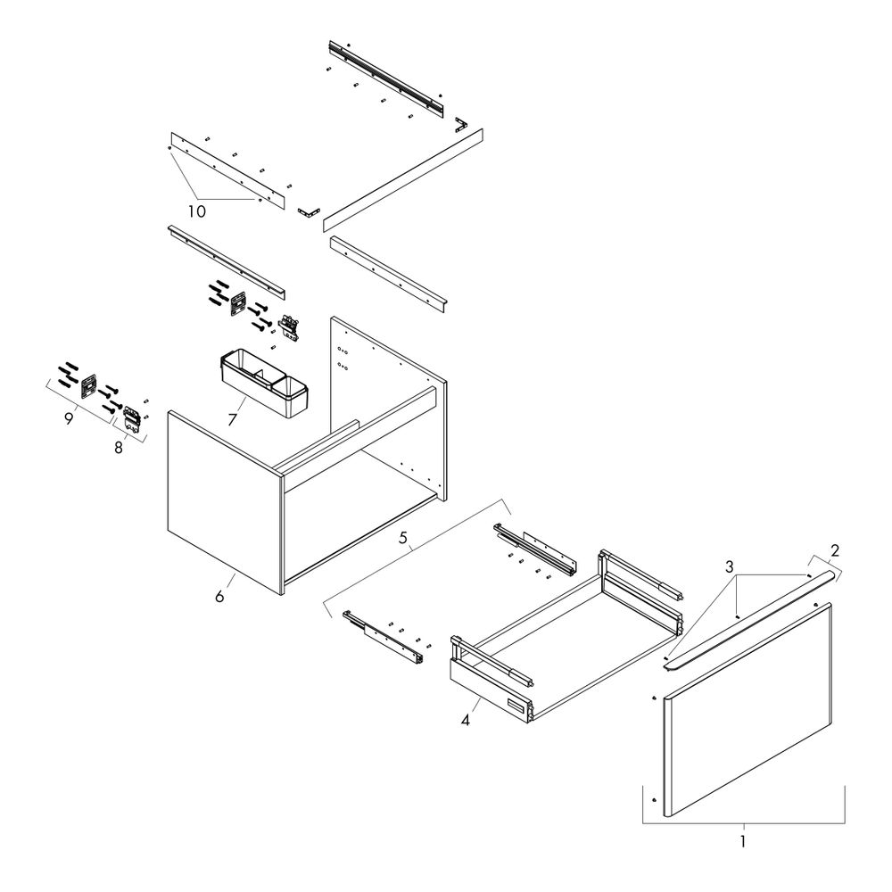 hansgrohe Xelu Q Waschtischunterschrank Weiß Hochglanz 780x550mm, Griff Chrom mit 1... HANSGROHE-54054000 4059625455937 (Abb. 2)