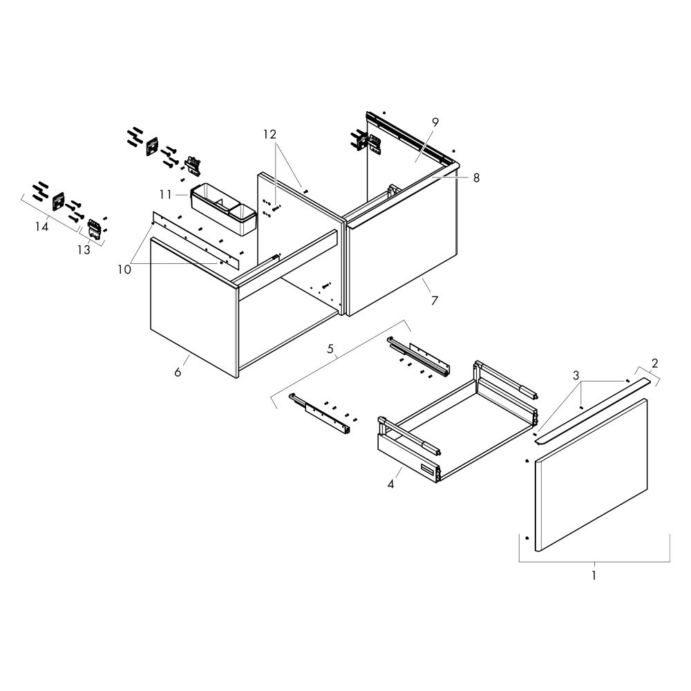 Hansgrohe Xelu Q Waschtischunterschrank Eiche Natur 1560x550mm, 2 SK für Konsole, G... HANSGROHE-54072000 4059625456590 (Abb. 3)