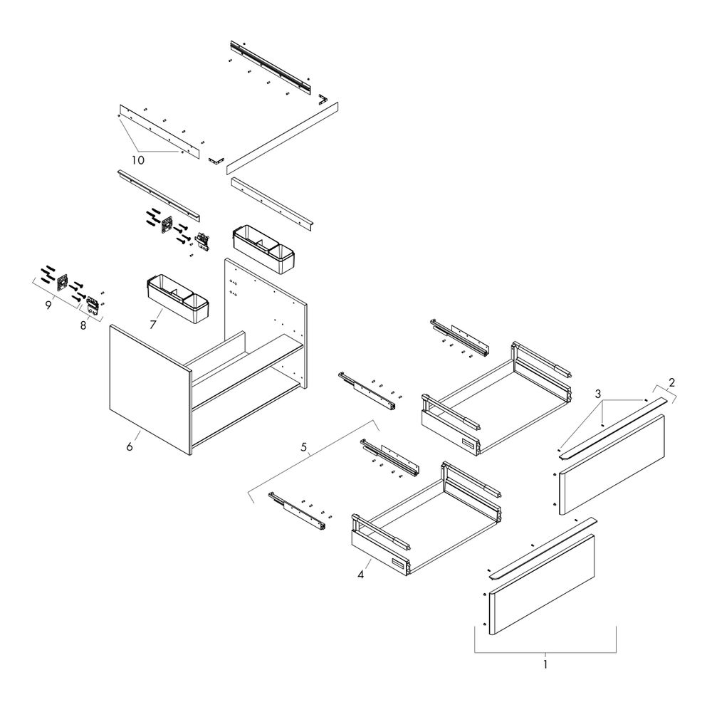 Hansgrohe Xelu Q Waschtischunterschrank Eiche Natur 980x550mm, 2 SK für Konsole, Au... HANSGROHE-54080700 4059625456736 (Abb. 2)