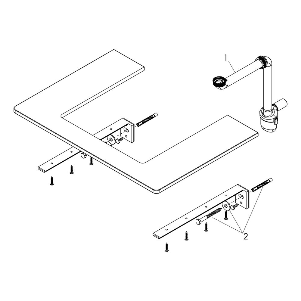 Hansgrohe Xelu Q Konsole 1360x550mm, Ausschnitt links für Aufsatzwaschtisch geschli... HANSGROHE-54097910 4059625457382 (Abb. 2)