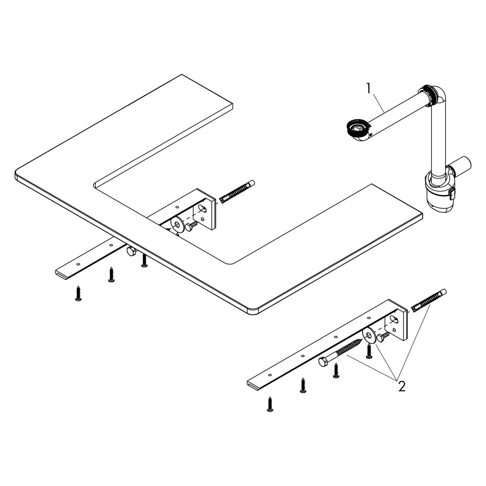 Hansgrohe Xelu Q Konsole 1360x550mm, 2 Ausschnitte für Aufsatzwaschtisch ohne Hahnl... HANSGROHE-54118910 4059625457702 (Abb. 2)