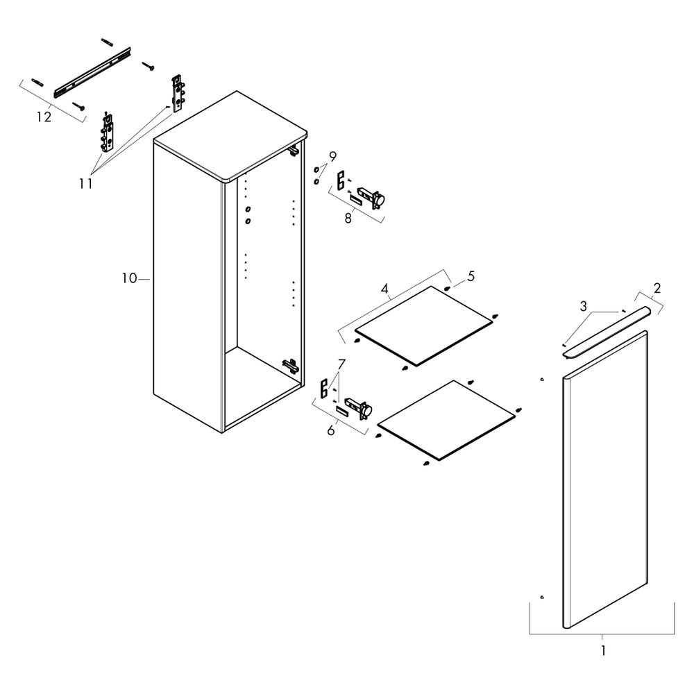 Hansgrohe Xelu Q Halbhochschrank Diamantgrau Matt 400x350mm, Griff Mattweiß, Türans... HANSGROHE-54128700 4059625458129 (Abb. 4)