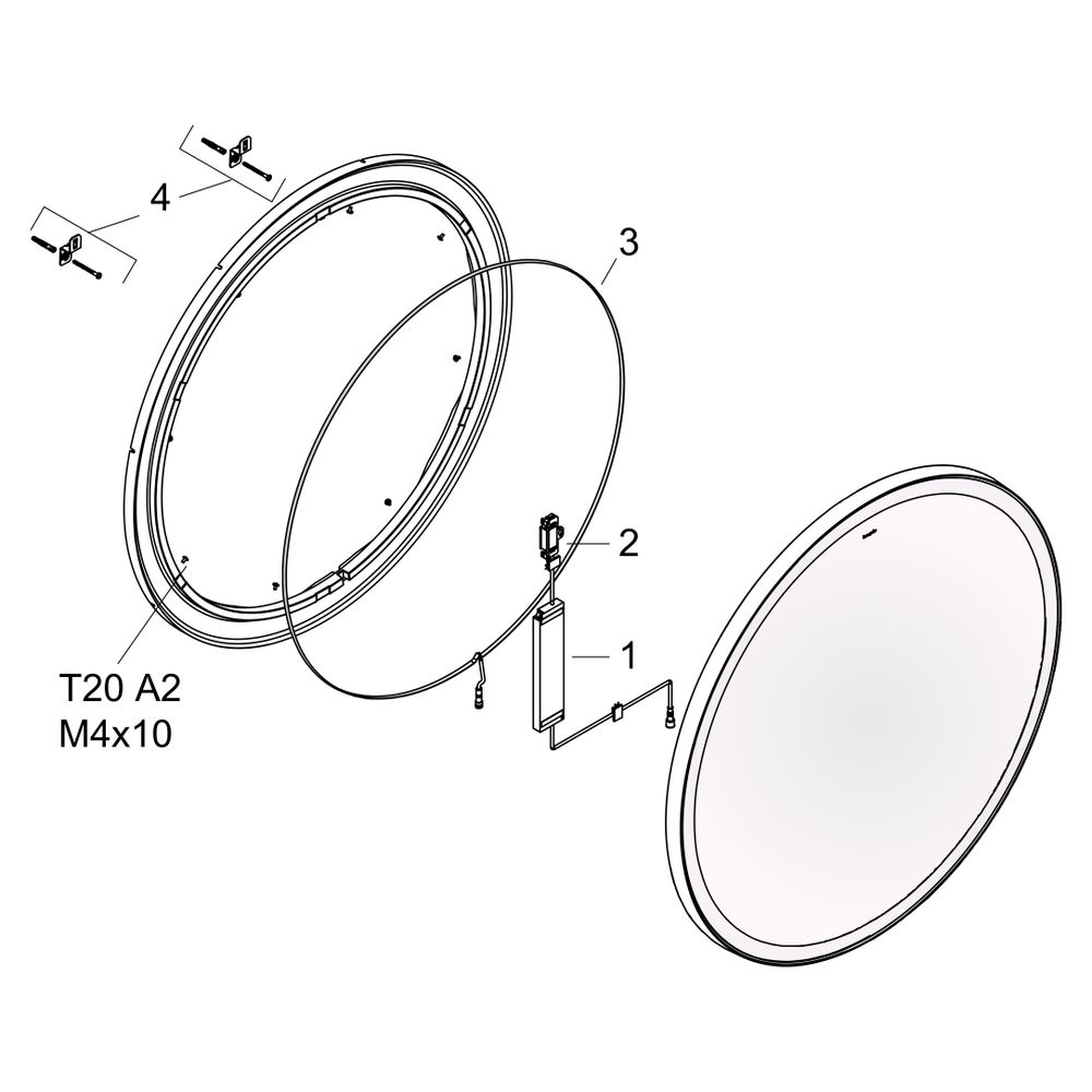Hansgrohe Xarita Lite S Spiegel, runder LED-Beleuchtung 700x30mm, für Wandschalter,... HANSGROHE-54966670 4059625535776 (Abb. 5)