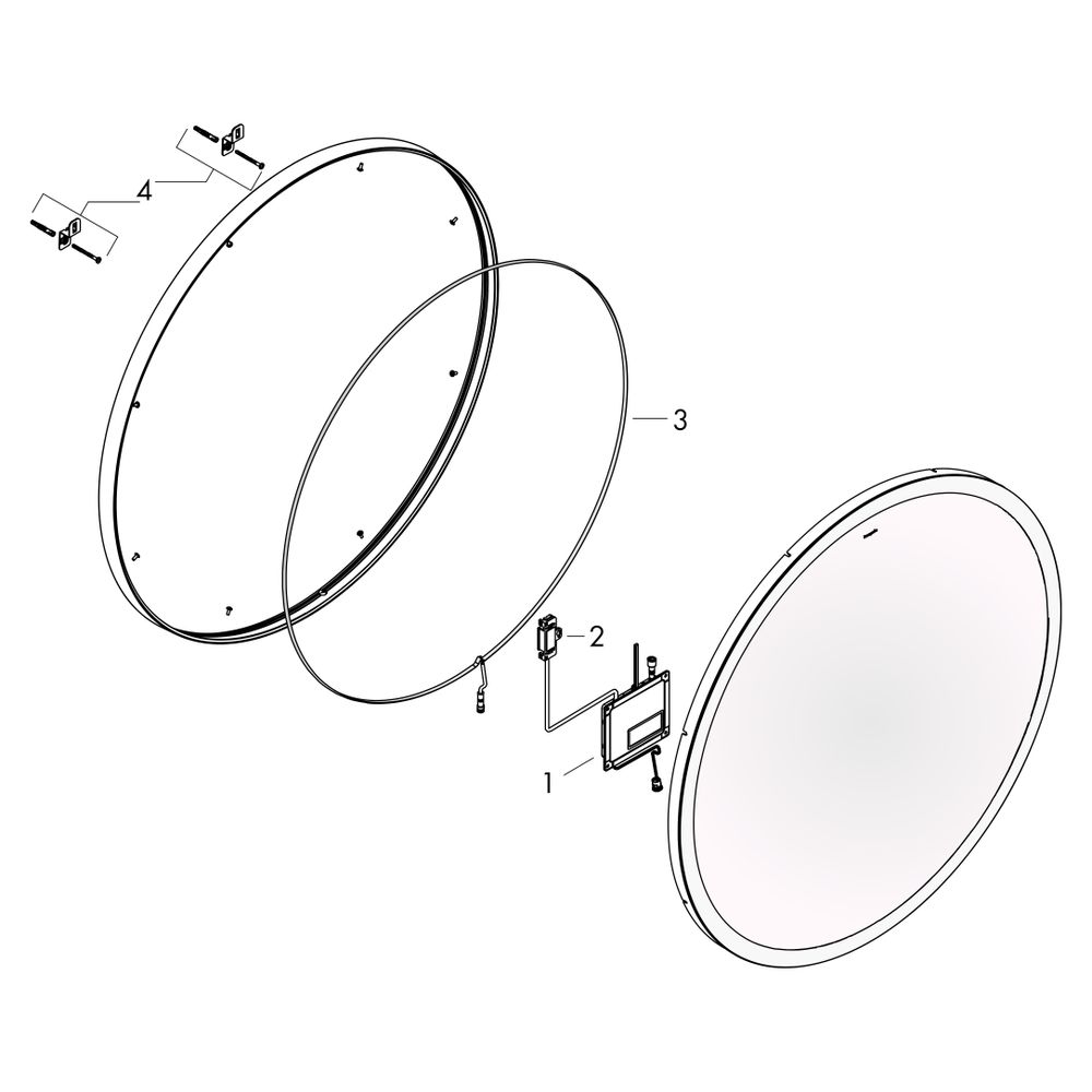 hansgrohe Xarita Lite S Spiegel, Mattschwarz, mit runder LED-Beleuchtung 900x900x30... HANSGROHE-54980670 4059625536056 (Abb. 4)