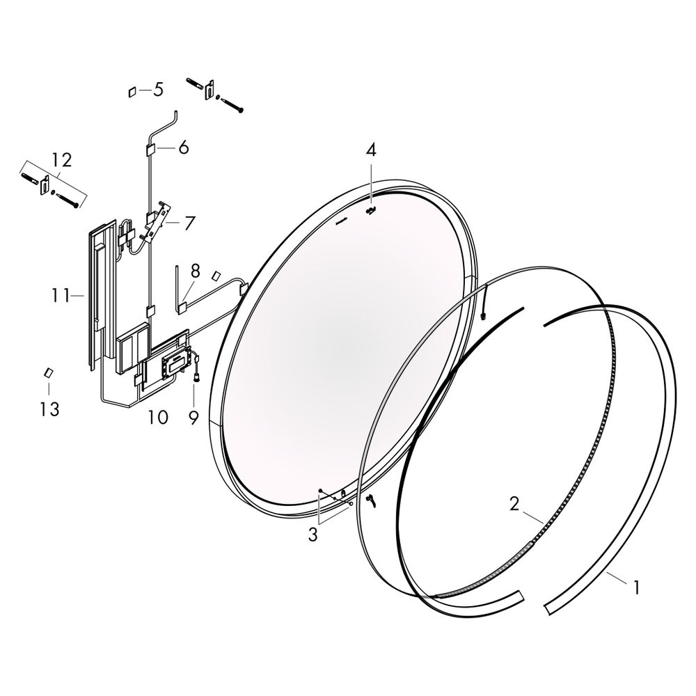 hansgrohe Xarita S Spiegel mit LED-Beleuchtung 900x900x50mm Infrarot Sensor, Mattwe... HANSGROHE-54990700 4059625463789 (Abb. 4)