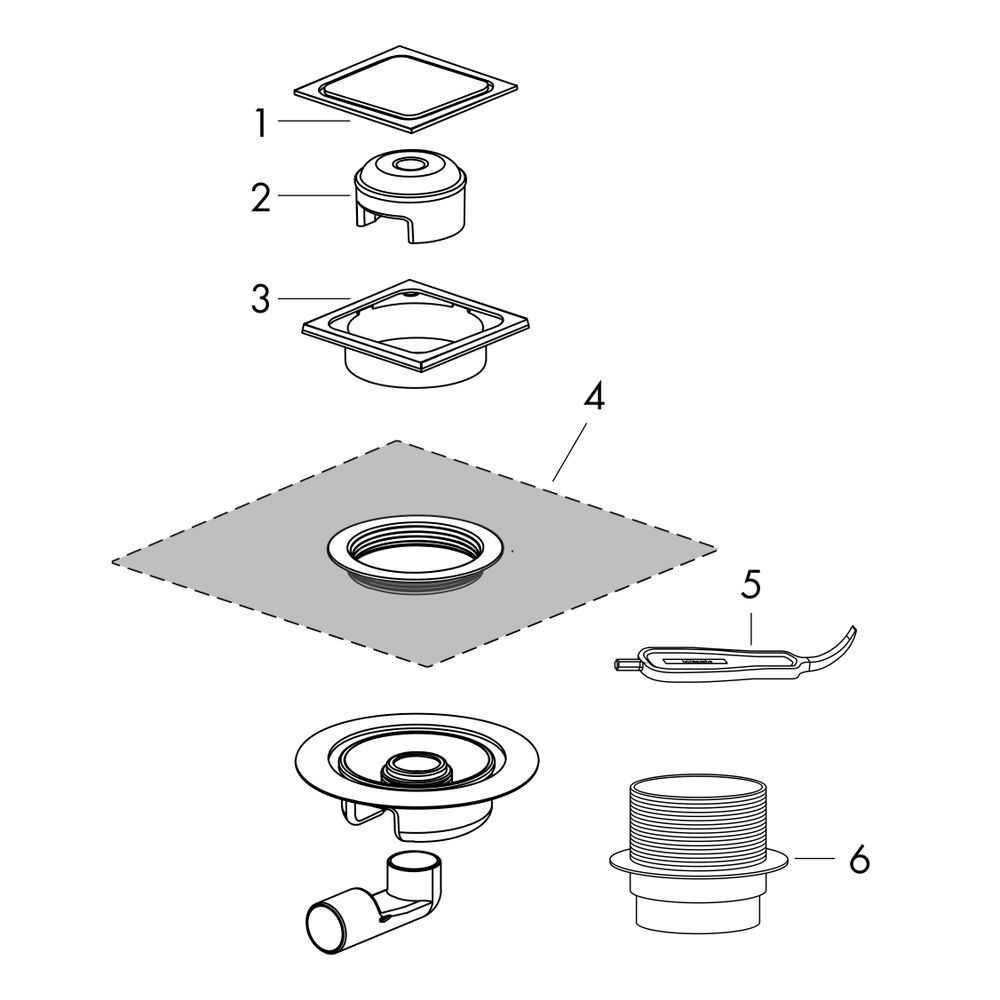 hansgrohe RainDrain Spot Komplettset Punktablauf 150x150mm, Edelstahl gebürstet... HANSGROHE-56055800 4059625349465 (Abb. 2)