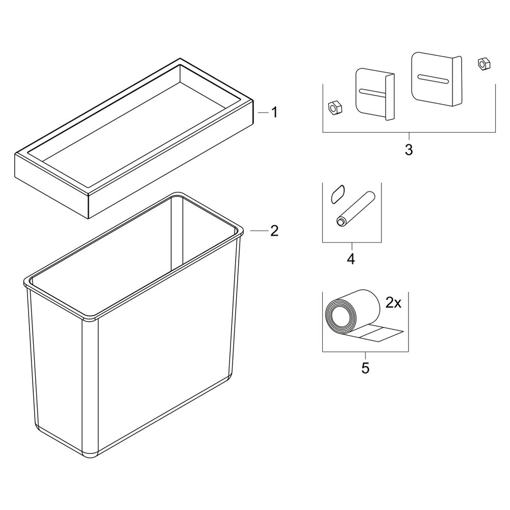Hansgrohe XtraStoris Rock Einbau Abfalleimer mit befliesbarer Tür 300x300x140mm, Ma... HANSGROHE-56090700 4059625488799 (Abb. 5)