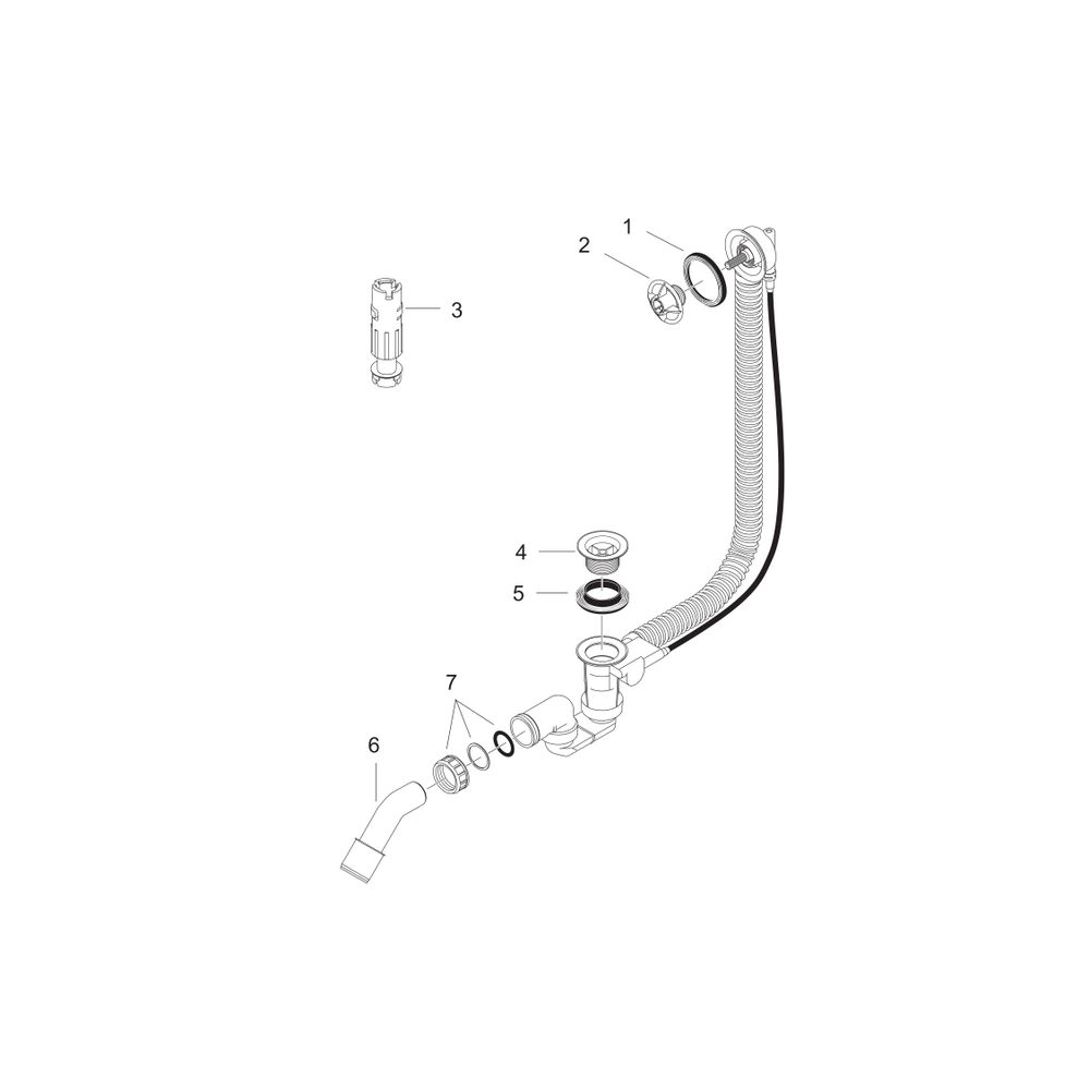 hansgrohe Flexaplus Wannen Ablaufgarnitur und Überlaufgarnitur Grundset mit flexibl... HANSGROHE-58140180 4011097233543 (Abb. 2)