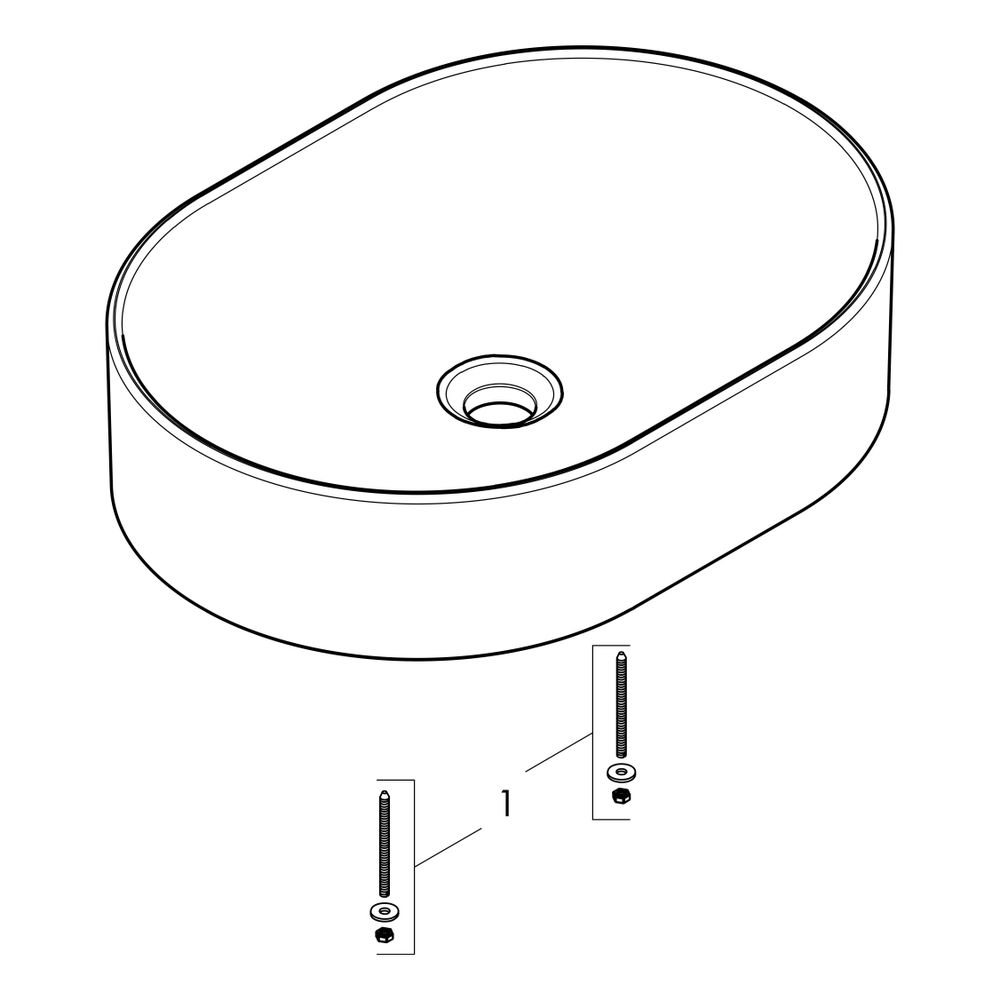 hansgrohe Xuniva U Aufsatzwaschtisch 550x400mm ohne Hahnloch und Überlauf, Weiß... HANSGROHE-60166450 4059625475669 (Abb. 3)